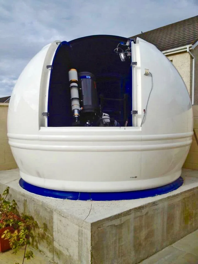 The dome and telescope at J09 Balbriggan Observatory in County Dublin