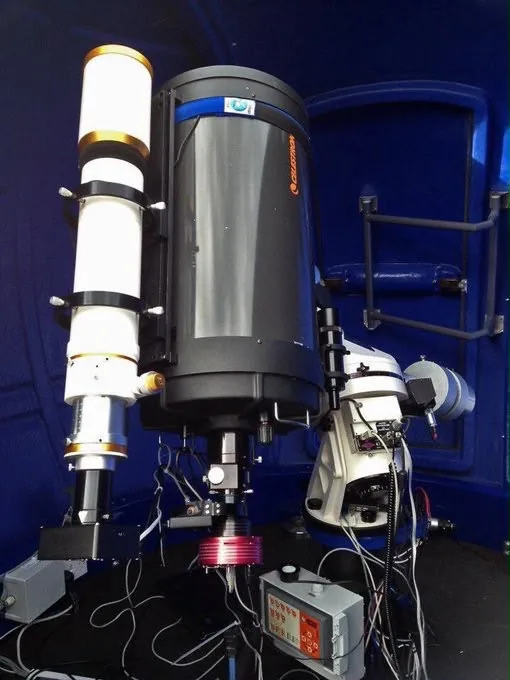 Working telescope and astronomical imaging equipment inside J09 Balbriggan Observatory